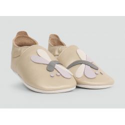 Bobux - Girls Gold 'Dragonfly' Soft Sole Slippers